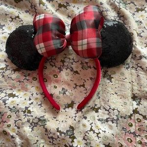 Plaid Christmas Minnie Mouse Ears